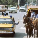 Yol polisi və fayton. (Bakı, 1980-85)